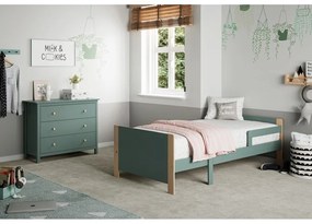 Детско легло в зелено-натурално с възможност за удължаване 90x140/190 cm Willi - Marckeric