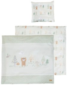 Светлозелено памучно детско спално бельо за детско креватче 80x80 cm Woodland Buddies – Roba