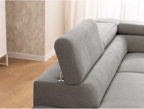 Светлосив шенилов ъглов диван (ляв ъгъл L форма) Marbeya – Ropez