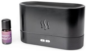 LED RGB ултразвуков дифузер и овлажнител 180 мл, черен, с подсветка