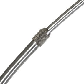 Модерна аркова лампа стомана с сив текстилен абажур - Arc Basic