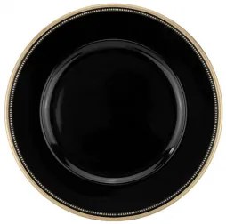 Horecano - Подложна чиния със златен кант оребрена PVC ф33см BLACK (HC-931458) (243132)