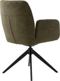 Зелен тапициран трапезен стол с подлакътници Roxana – Unique Furniture