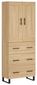 3199772 vidaXL Висок шкаф, дъб сонома, 69,5x34x180 см, инженерно дърво