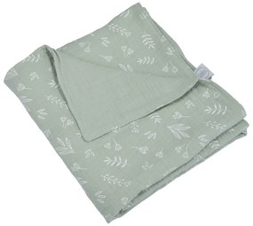 Зелено муселиново бебешко одеяло 75x75 cm – Bébé Douceur