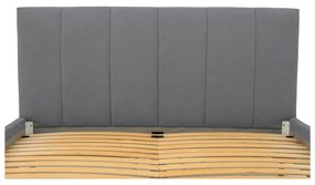 Сиво тапицирано двойно легло с включена подматрачна рамка 180x200 cm Zee – Scandic
