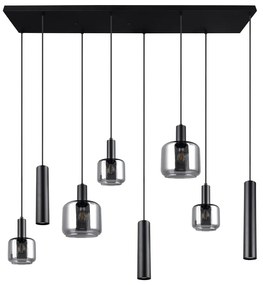 Черно висящо осветително тяло с метален абажур/със стъклен абажур Mataro – Trio