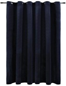 134491 vidaXL Затъмняваща завеса с метални халки, кадифе, черна, 290x245 см