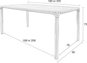 Трапезна маса 90x220 cm Storm – Zuiver