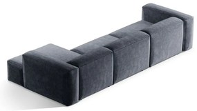 Сиво-син ъглов диван от рипсено кадифе (десен ъгъл) Bergano – Cosmopolitan Design