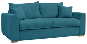 Син разтегателен диван от рипсено кадифе 225 cm Augustin – Bobochic Paris