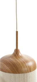 Висящо осветително тяло в естествен цвят с текстилен абажур Dania – Light &amp; Living