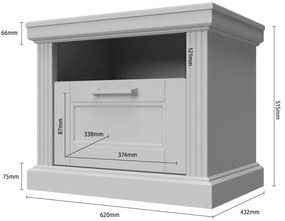 Нощно шкафче Tahoma 1S-White