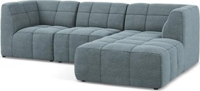 Син ъглов диван от прежда с примки от букле (десен ъгъл) Aloha – Makamii