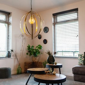 Винтидж месингов висящ лампион с въртящи се пръстени - Rings