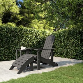 Sonata H Градински стол Adirondack с табуретка, HDPE, антрацит