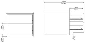 Нощно шкафче в бял и естествен цвят Next – Tvilum