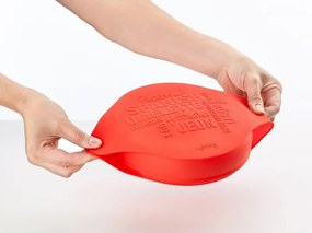 Съд за приготвяне на омлет в микровълнова Lekue 1009030, 25х19х5 см, Платинен силикон, От -60 до +220C, Прозрачен/Червен