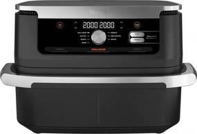 Втора ръка: Двоен фритюрник с горещ въздух Ninja AF500EU, 10.4 л, 7 програми, Таймер, Независими зони, Черен/Инокс