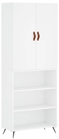 3196043 vidaXL Висок шкаф, бял, 69,5x34x180 см, инженерно дърво
