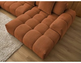 Теракотен шенилов сгъваем/с място за съхранение ъглов диван (ляв ъгъл/U форма) Everest – Bobochic Paris