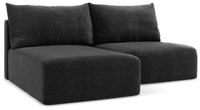 Черен разтегателен ъглов диван с място за съхранение (ляв ъгъл) Kalena – Makamii