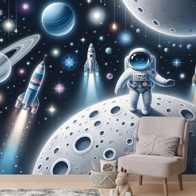 Тапет – Детска вселена с астронавти