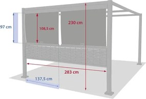 Комплект щори за беседка Hesperide Zalya, Цвят Шисти, 4x3 m