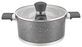 Тенджера с капак ZEPHYR ZP 1210, Многослойно дъно, Инокс, Мармор - 16x10.5 см 2 L