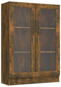815618 vidaXL Шкаф витрина, опушен дъб, 82,5x30,5x115 см, инженерно дърво