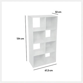 Рафт 5five Mix'n Modul, 8 отделения, MDF, 68x32x134 cm - Сив
