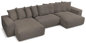 Сиво-кафяв ъглов диван от рипсено кадифе Voltaire – Bobochic Paris