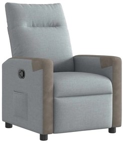 4104839 vidaXL Реклайнер стол, светлосив, текстил