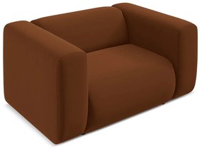 Оранжево/кафяво кадифено кресло Ekahi – Makamii