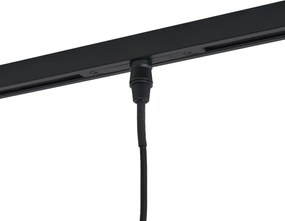 Модерна релсова система черна с 3 висящи лампи златни с кехлибарено стъкло 1-фазна - Slimline Loyce