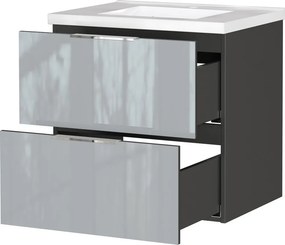 Сив гланцов стенен шкаф за мивка 61x61 cm Celano – Germania