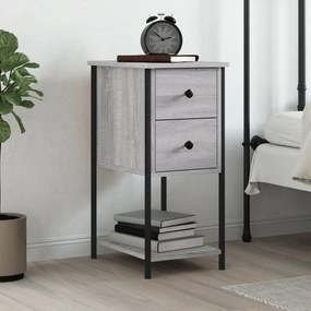 826099 vidaXL Нощно шкафче, сив сонома, 32x42x70 см, инженерно дърво