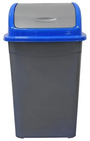 Planet Кош за отпадъци, люлеещ, пластмасов, със син капак, 50 L