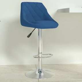 335298 vidaXL Бар табуретка, синя, кадифе