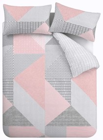 Розово двойно спално бельо 200x200 cm Larsson Geo – Catherine Lansfield