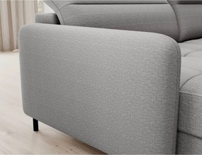 Светлосив кадифен разтегателен ъглов диван с място за съхранение (десен ъгъл U форма) Berrto – ELTAP