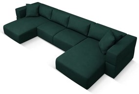 Зелен ъглов U-образен диван Esther – Milo Casa