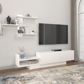 Телевизионен модул Egemen меламин в бял цвят 180x32x40см.