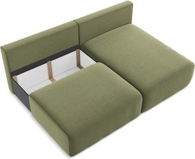Зелен кадифен сгъваем/с място за съхранение ъглов диван (десен ъгъл) Kalena – Makamii