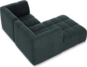 Син кадифен ъглов диван (ляв ъгъл) Aloha – Makamii