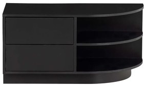 Черна модулна телевизионна масичка от борова дървесина 78x40 cm Finca - WOOOD