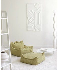 Зелен детски пуф от букле Square – Wigiwama