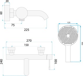 Смесител за вана Rea Rivo  Titan