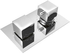 Вградена душ батерия в лъскаво-сребрист цвят (3 изхода) Latus – Sapho