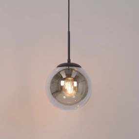 Арт Деко висяща лампа черна с димно стъкло вкл. адаптер за релса 1-фазна - Iconic Flore